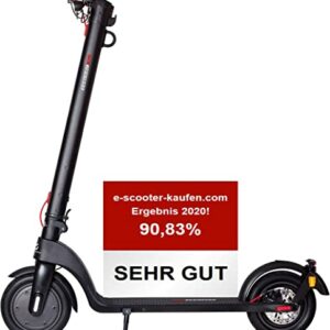 Scoot One Elektroscooter E 7 – E Scooter mit Straßenzulassung ABE – herausnehmbarer Lithium-Ionen-Akku 15 – 20 km Reichweite 20 km/h, schwarz