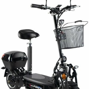 Forca E-Scooter »Camper Basic 20 km/h Safety Plus mit Nabenmotor«, 20 km/h, inkl. Blinker + Gepäck-Case + Lithium-Akku