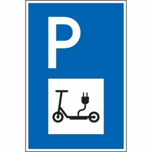 König Werbeanlagen Hinweisschild »Schild I Parkplatzschild E-Scooter, mit Symbol, Aluminium, spitze Ecken, 400x600mm«