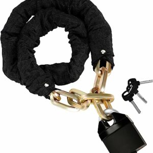 Belle Vous Motorrad Schloss Fahrrad E Scooter Schloss 1,2m Lange Kette mit Vorhängeschloss 10mm Dick – Schwerlast Fahrradschloss Diebstahlsicher…