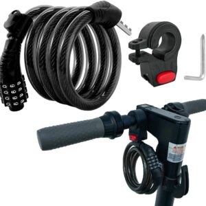 E Roller Schloss,4-stellige Fahrradschloss Kabelschloss Kompatibel für Xiaomi M365/Pro2/Max/ES/GXL Essential Scooter/Fahrrad/Motorrad/Baby…