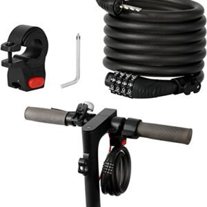 E Scooter Schloss, HAONAIMO Fahrradschloss Zahlenschloss mit 4-Stellig Zahlencode, Kabelschloss Sicherheitsstufe Sehr Hoch, Fahrrad Zahlenschloss…