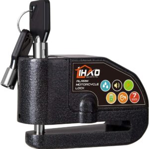 LIHAO Motorrad Bremsscheibenschloss Motorradschloss Alarm Scheibenbremse Schloss mit Erschütterungsalarm für Motorrad