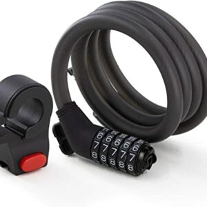 Segway Ninebot 5-stelliges Zahlenkabelschloss für Fahrräder und Roller, schwarz, groß…