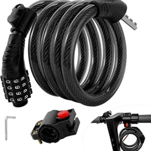 Sports Fahrradschloss Kompatibel mit Xiaomi M365/Gotrax/ES/Max/Ninebot/F Essential Scooter,1.2m/12mm Anti-Diebstahl Ideal E Roller Schloss mit…