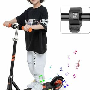 Scoothop Elektroroller Kinder,Bunter Regenbogenlicht,5-8 Meilen Reichweite,LED-Display,4 Höhenverstellbar und 3 Geschwindigkeitsstufen,Bluetooth Lautsprecher,E-Scooter Kinder ab…
