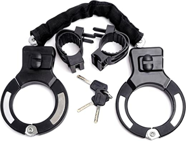 Clevarit E-Scooter-Schloss mit Halterung – Diebstahlschutz für E-Bikes/-Roller nach dem Handschellenprinzip – Sicher und geräuschlos fixiert…