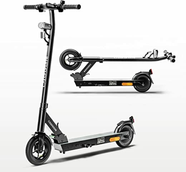 DIGGER läuft ES1 Zusammenklappbarer Elektro-Scooter mit Straßenzulassung (6.5+8 Zoll, 250W, 36V/5Ah, 20km/h, 100kg max., duales Bremssystem, LED…