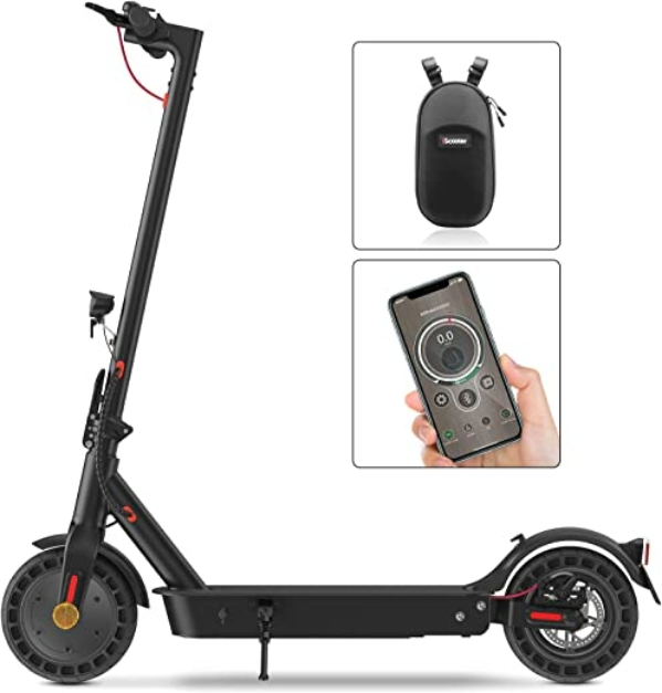 E Scooter mit Straßenzulassung, 40 km Reichweite, 10“ Wabenreifen ABE Elektroroller Belastung LED, 20km/h, Duales Bremssystem Luftreifen & Easy…