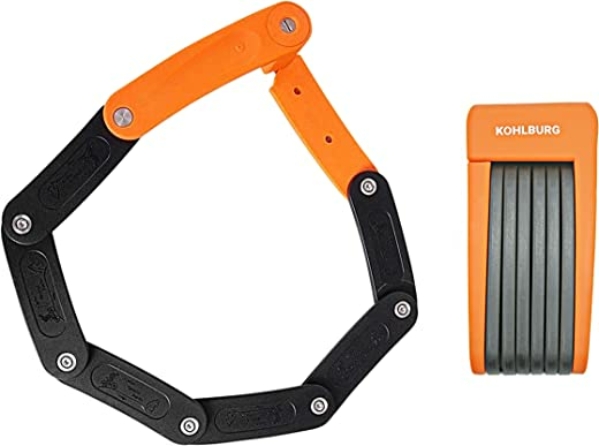 KOHLBURG leichtes & kleines Faltschloss – 690g leicht & 70cm lang – sicheres Fahrradschloss aus gehärtetem Stahl für E-Bike & Fahrrad mit Halterung