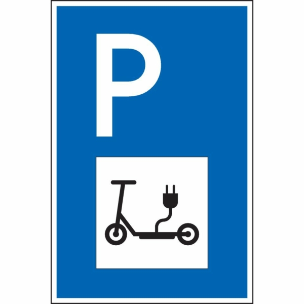 König Werbeanlagen Hinweisschild »Schild I Parkplatzschild E-Scooter, mit Symbol, Kunststoff, spitze Ecken, 250x400mm«