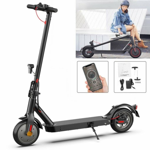 oyajia E-Scooter »Faltbarer E-Scooter aus Aluminium mit Straßenzulassung ABE, 350W«, 20,00 km/h, 8,5″ Luftreifen, LED Display, Elektroroller für…