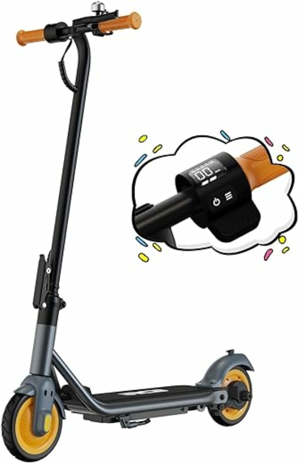 RCB Kinder Elektroroller, Max Reichweite 15KM, Max Geschwindigkeit 20KMH, 7″ Vollgummireifen, Faltbarer Kinder E-Scooter mit Stoßdämpfung, Doppelbremse, Geschenk für 8-12 Jahre…