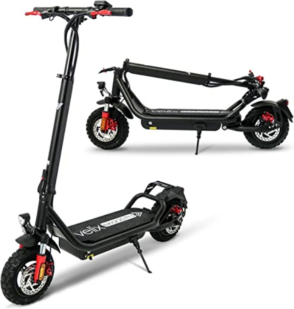 velix E-Kick 20 Pro E-Scooter mit ABE Straßenzulassung – Elektroroller 60km Reichweite 10″ Luftreifen für Erwachsene bis 120 kg – wechselbarer Akku…
